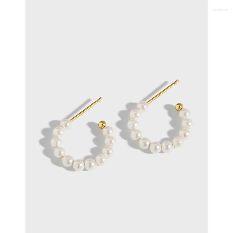 Stud Earrings Korean Version Of Ins Small Crowd Design Sense Simple Temperament Versatile Mini Pearl S925 Sterling Silver Female