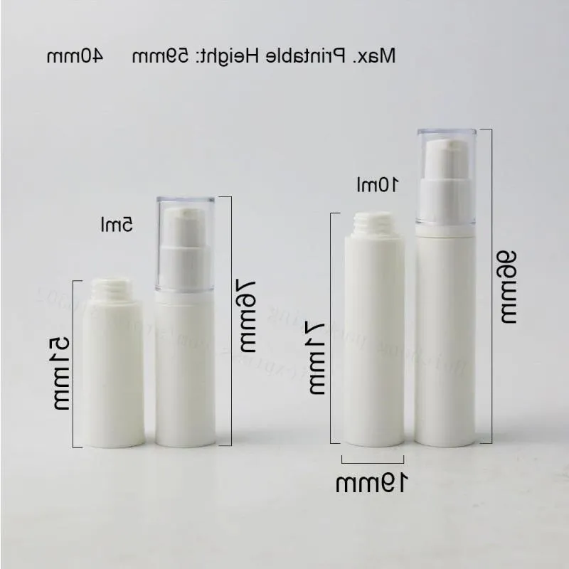 5 ml 10 ml tragbarer leerer kosmetischer luftloser Pumpenlotionflasche 10 ml 1/3oz nachfüllbarer Schönheitsbehälter und klare Pumpe Clear Cap Ingom