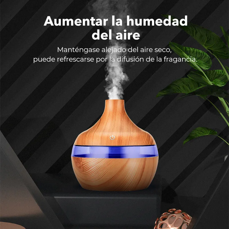 Diffuseurs d'huiles essentielles 300ML Humidificateur d'air Diffuseur d'huile essentielle d'arôme Maison Ultrasonic Wood Grain humidificadores USB Mist Maker parfum umidificador 230821