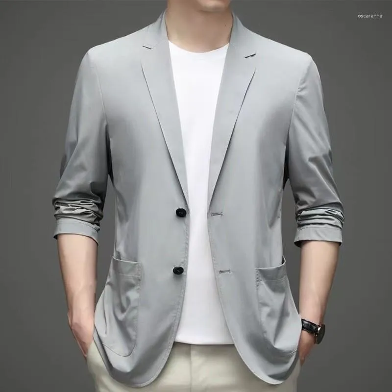 Men's Suits High-quality Fashion Handsome Trend Casual Korean Version Slim Light Breathable Quick Dry Single West Sun Protection Clothing