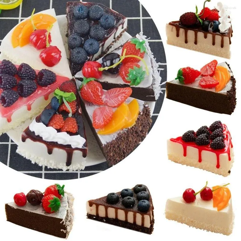 Fiori decorativi Display decorazione per la casa frigo magneti simulazione triangolo torta alimentare modello di forno ornamento torte di frutta artificiale