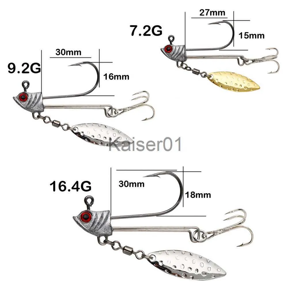 Gold And Silver Single Hook Trout Lures With Willow Leaf Blade