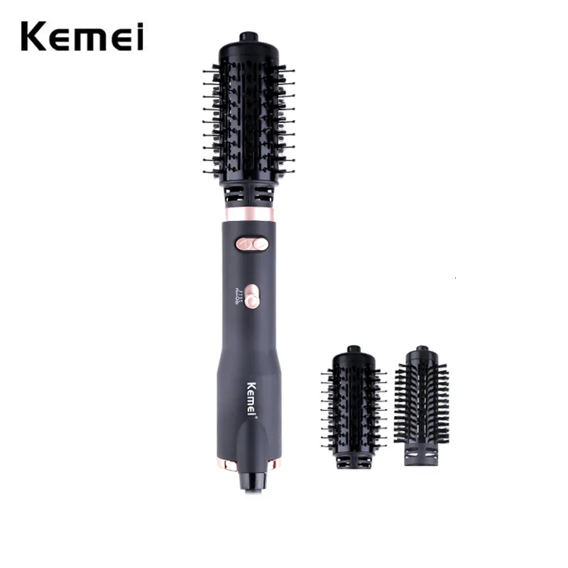 Essiccatori per capelli Kemei 2 in 1 asciugatura a vite d'aria Styler Volumizer piastre di piastra pettinale a rulli elettrici Ion Blow ONESTEP 230821