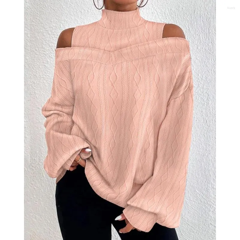 Cold shoulder lantern sleeve shop casual blouse