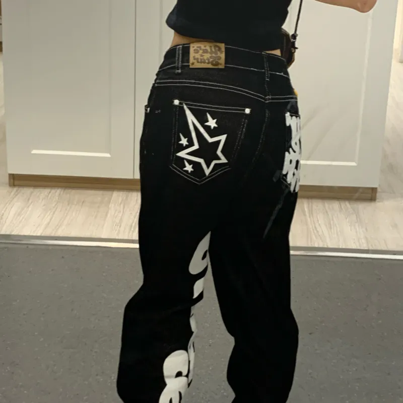 High Waisted Weekday Astro Jeans With Letter Print Baggy High Waisted Weekday Astro Jeans With Letter Print Baggy