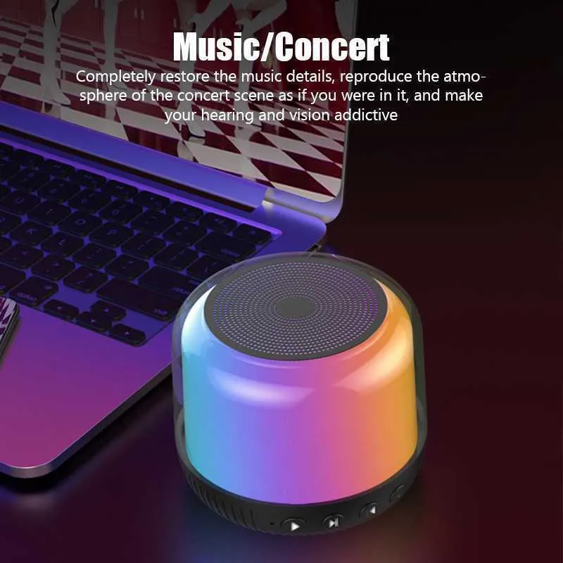 Altoparlanti Mini altoparlanti wireless Bluetooth Altoparlante Bluetooth Crack LED Scheda LED Subwoofer USB Portable per PC Mobile Solumo Solumo Solulio R230621 L230822