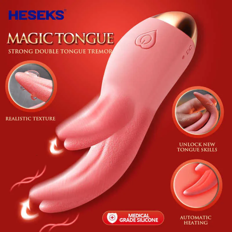Massagegerät Licklip Doppelzungenvibrator für Frauen G-Punkt Klitoris Vagina Anal Lecken Nippel Stimulation Erwachsene Masturbation