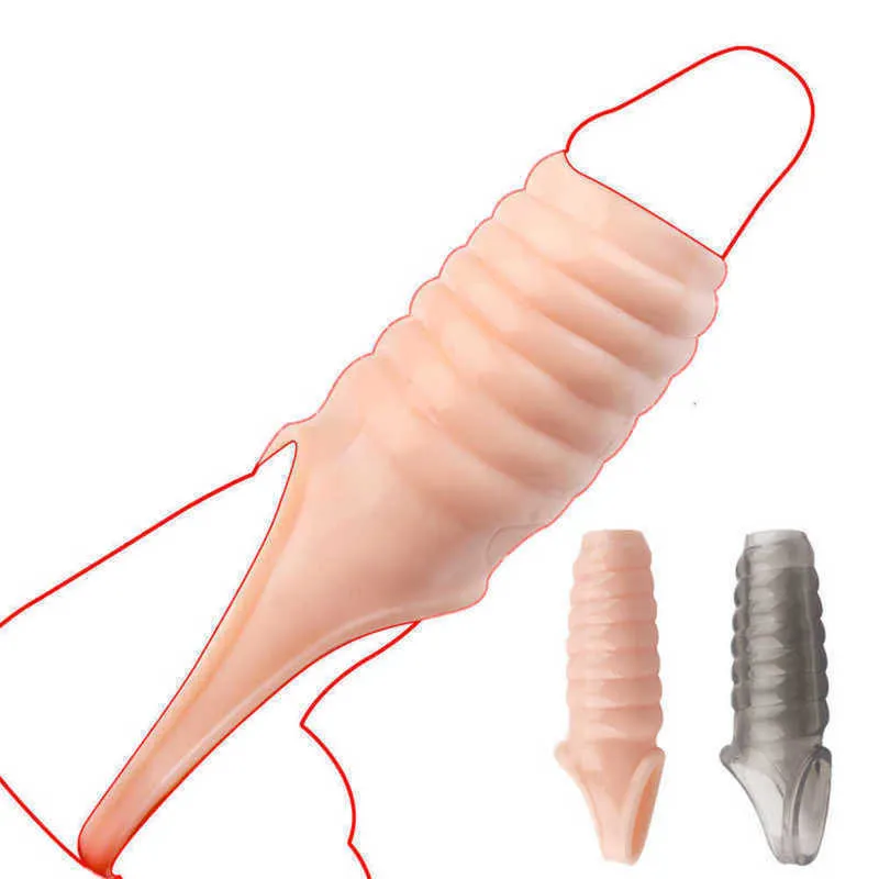Uomini ritardano il blocco dello sperma adulto filettato anello potenziatore del pene estensore manica erezione cazzo erotico