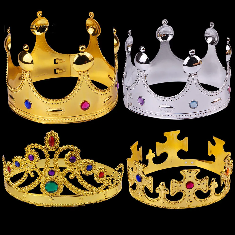 Hair Accessories Plastic Royal King Crowns Tiaras Princess Diadem Sceptre Adults Kids Halloween Birthday Party Costume Cosplay Hair Accessories 230821