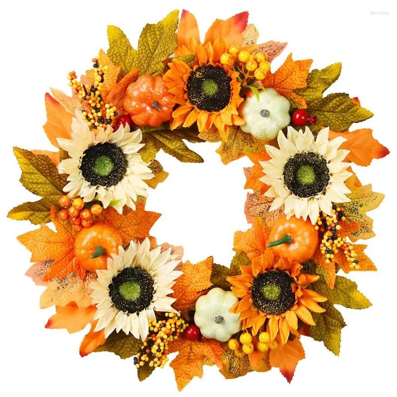 Flores decorativas Feliz Halloween calabaza colgante decoración guirnalda Acción de Gracias puerta decoraciones de pared para el hogar otoño colgantes al aire libre
