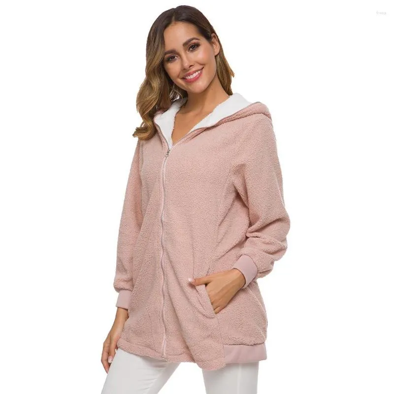 2023 Winter Autumn Womens Long Sleeve Sherpa Hoodie Women Warm