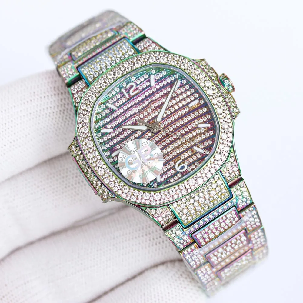 Montre De Luxe en diamant pour femmes, automatique, mécanique, saphir, étanche, Super lumineuse, 35.2mm
