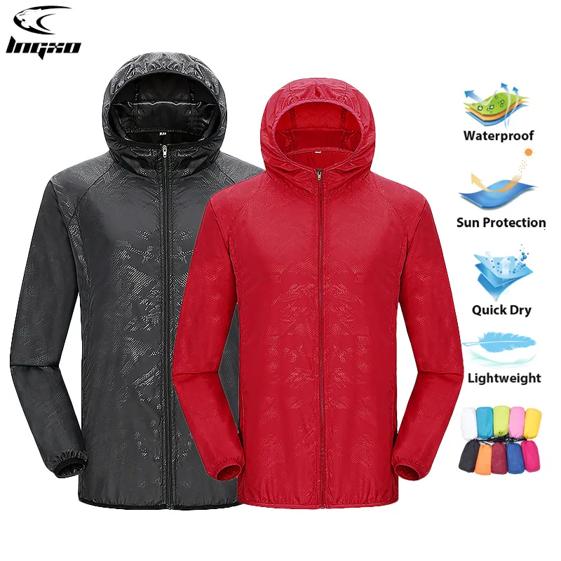 Herrenjacken Lngxo Männer Frauen Wanderjacke unisex wasserdichte schnelle trocken Camping Windbreaker Outdoor Trekking Klettern Regenmantel Anti -UV -Kleidung 230822