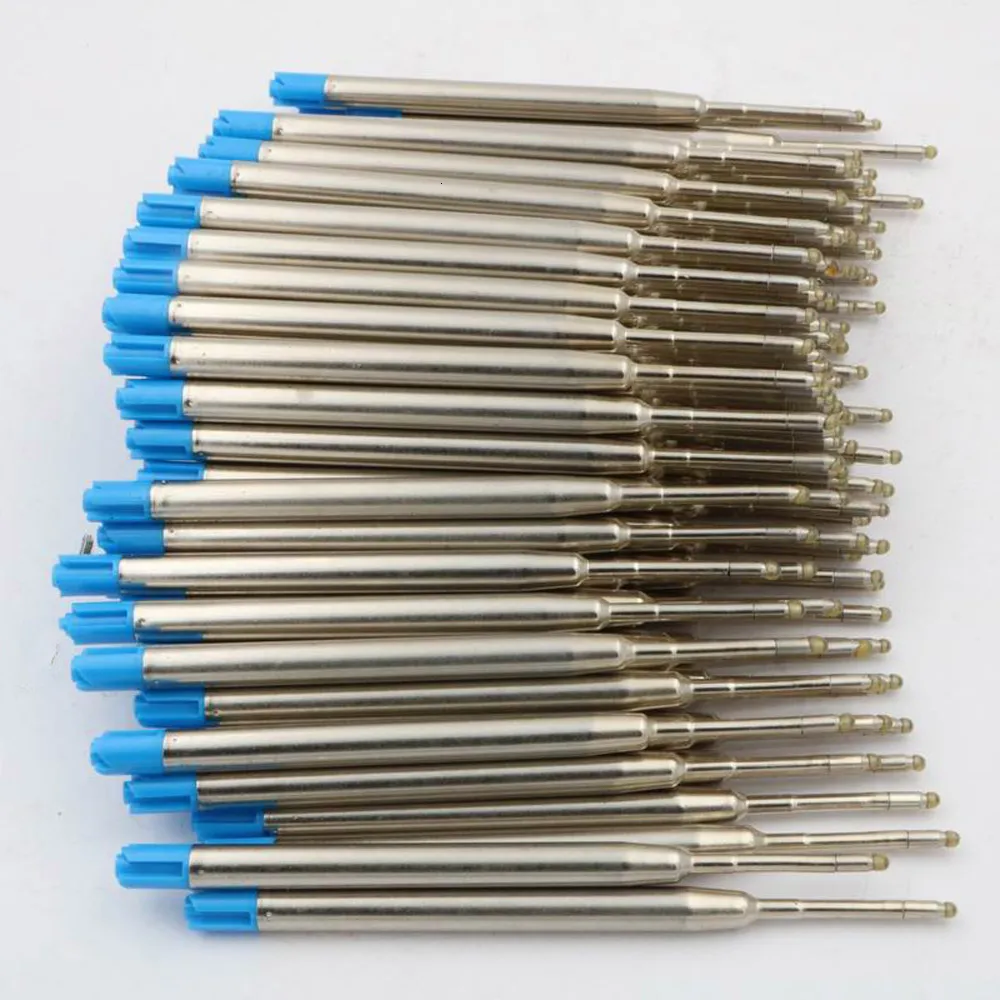 Refills Wholesale 100pcs Ball point pen Stationery Blue Pen Refills 230821