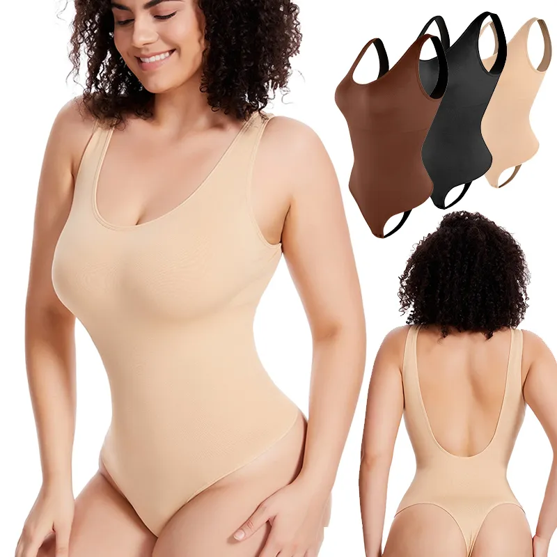 Taille Tummy Shaper Rückenfreier BodySuit für Frauen ärmellose Shapewear Tanktop Open Rückenlimming Trainer Korsett Invisible Body 230821