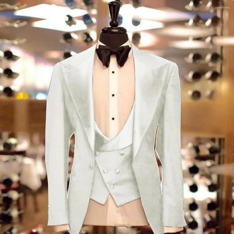 Herrenanzüge Single Breasted Clothing Jacket Jacke Weste Hosen 3-teilige Set Slim Fit Anzug Lampe Voll elegante Hochzeit 2023