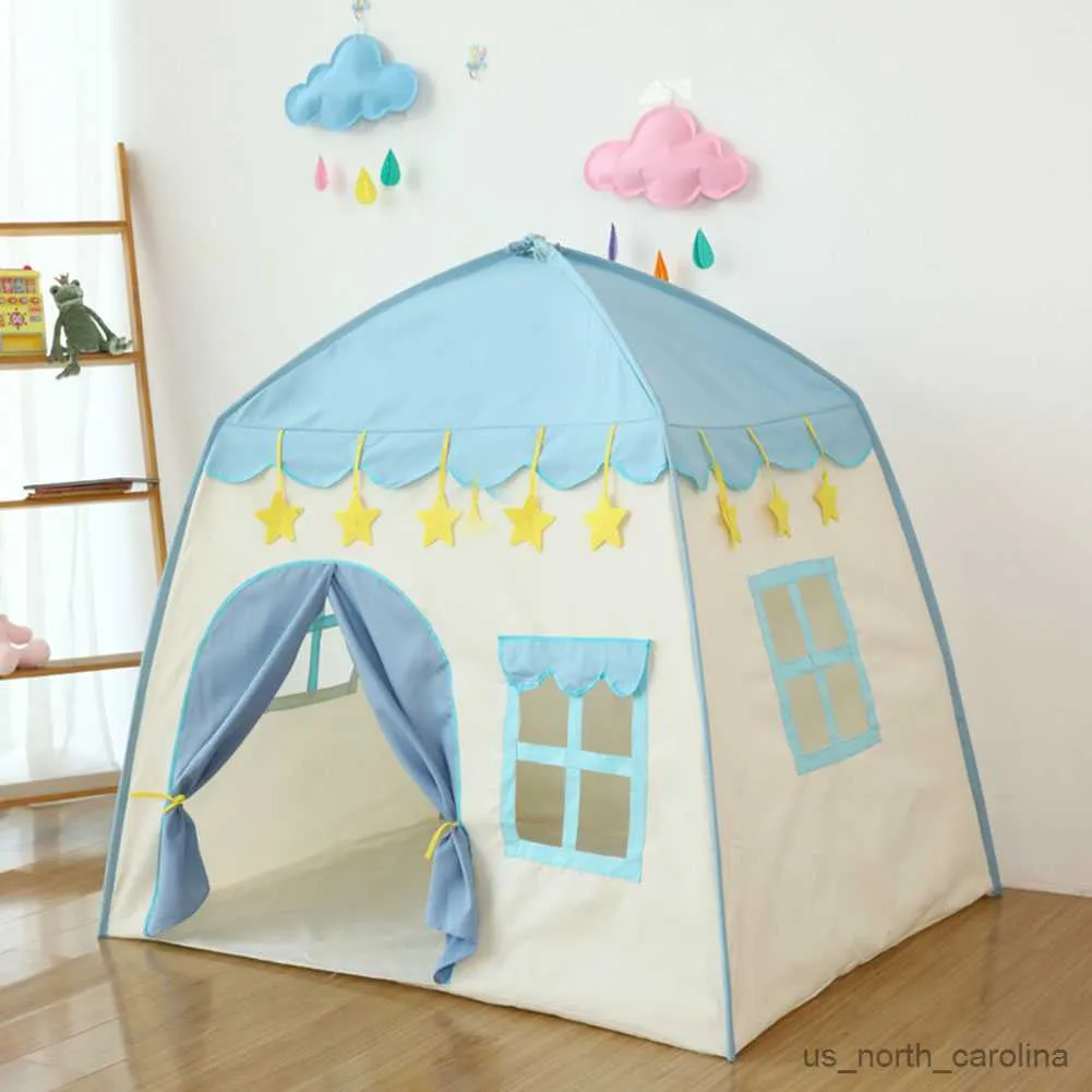 Leksakstält Portable Children's Tent Folding Kids Tents Spela House Large Movible Castle Waterproof Parent-Child Interaktion för barn R230830