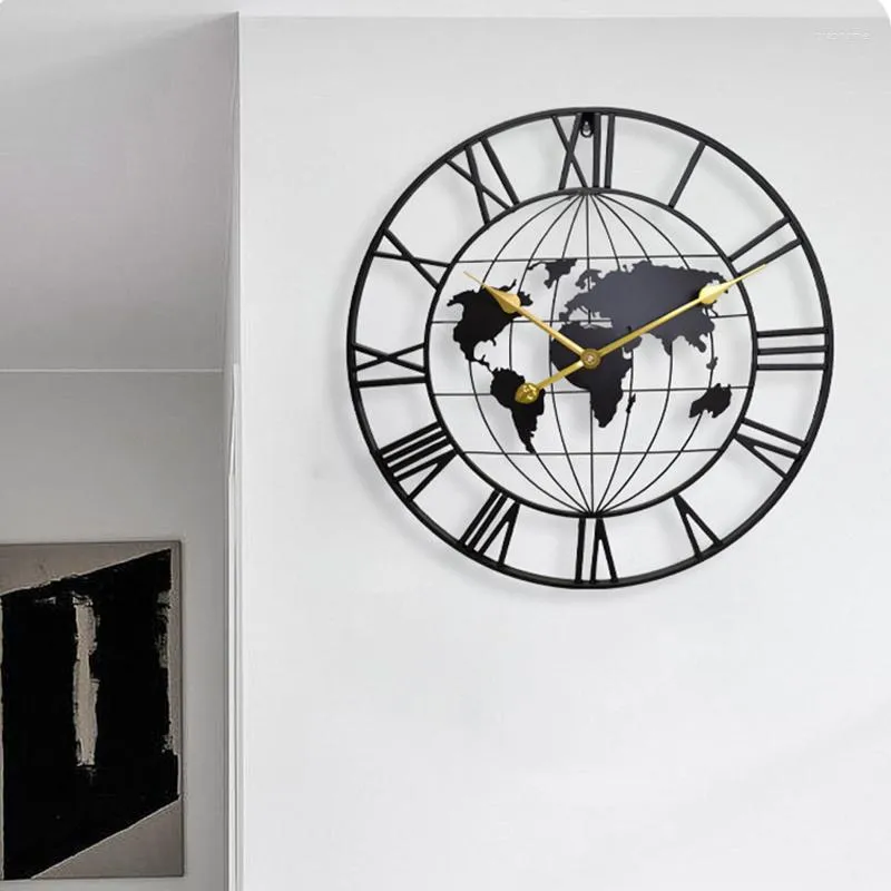 ساعات الحائط ثلاثية الأبعاد على مدار الساعة من الأرض ديكور ديكور مزخرف
