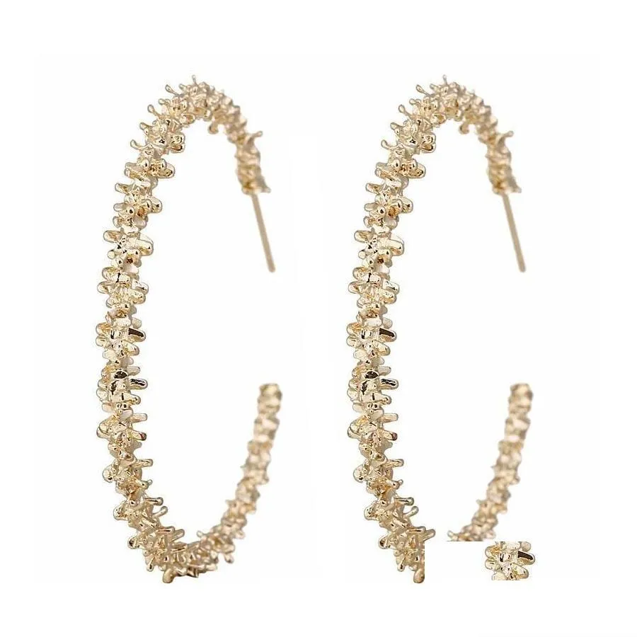 Estado simples Brincos grandes para mulheres para mulheres Gold Round C Exagerado Declaração geométrica Earring Ear elegante Jóias de moda ACC OTMEU