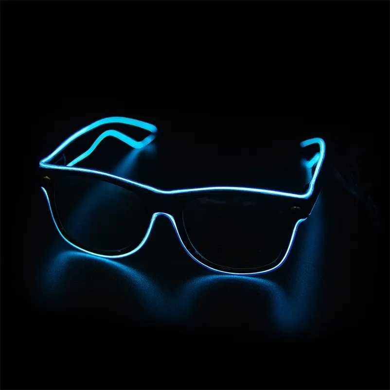 Andere evenementenfeestjes LED -bril Neon Party Flashing -bril El Wire gloeiende Gafas Lumineuze bril Nieuwheid Geschenk gloed Zonnebril fel licht voorraden 230821