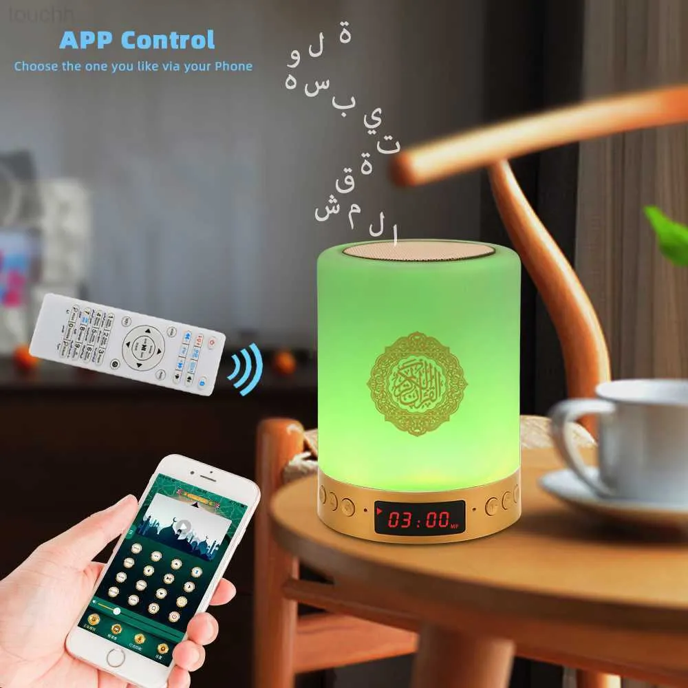 Portable Speakers AZAN Islamic Quran Speaker Night light mp3 APP control Coran Player lamp with 16G memory card veilleuse coranique Y2212 L230822