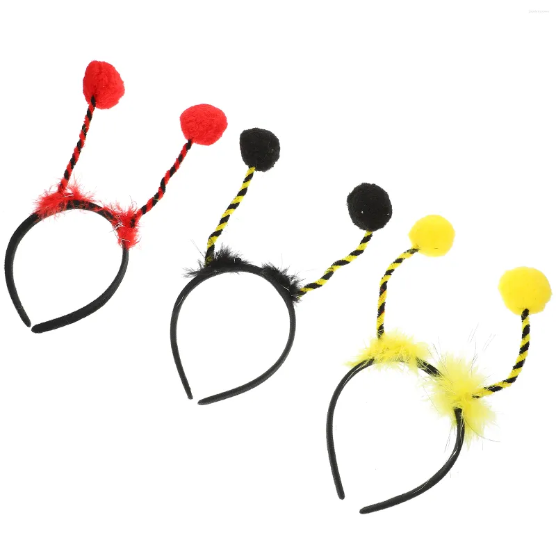 Bandanas 6 PCS Creatieve antenne Hoofdband Puffer Ball Haarband Bee Style Hair Headpiece Performance Prestaties voor Carnival Masquerade Cosplay