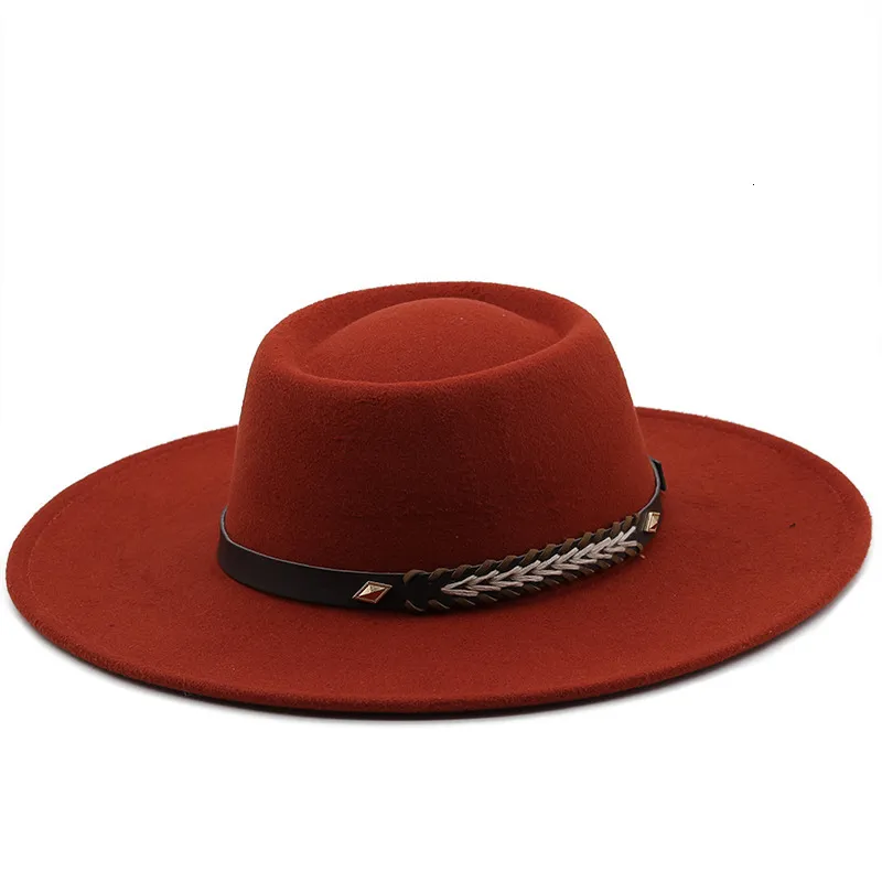 Wide Brim Fedora Hats for Women and Men 9.5 in Felt Dress  display picture 3