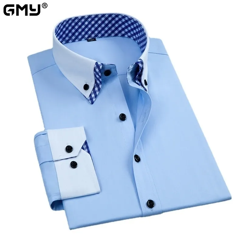 Camisas casuais masculinas moda 2023 masculino manga longa vestido de punhos francês vestido de ajuste regular jacquard machos camisa inteligente 230821