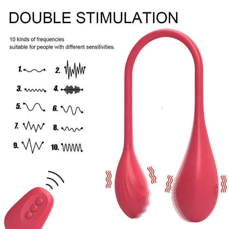 Massager AM72 trådlös fjärrkontroll vibrerande bärbar dubbel vibratorägg kvinnlig onanator g-plats klitoris flirta utomhus