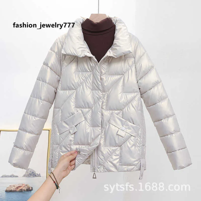 Kvinnors jackor bomullsjacka Kvinnor Kort 2023 Winter Down Cotton Jacket Women's Korean Version Versatile Casual Loose Collar Cotton Jacket