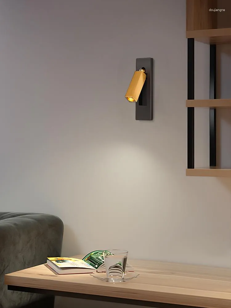 Настенная лампа творческая встроенная эль -комната светодиодная спальня для прикроватной кровати с USB чтением