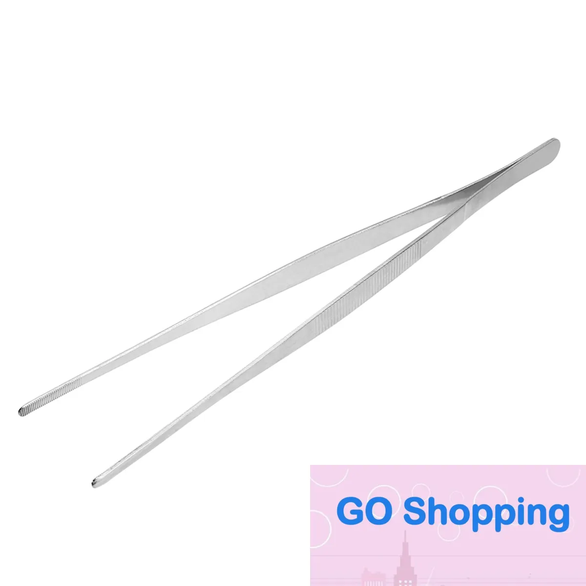 All-match 30cm Long Stainless Steel Tongs Clip Straight Kitchen Tweezers Food Pliers Multi DIY Model Making Soldering Barbecue BBQ