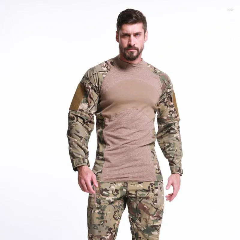 Moletons masculinos Spring Autumn Men Summer T-shirt tatical de manga longa Selta militar Camuflagem roupas masculino Tops de roupas esportivas masculinas