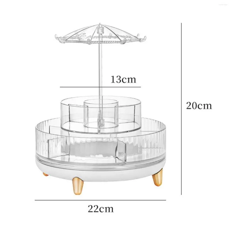 Boîtes de rangement Organisateur de maquillage Double couches multi-grilles Anti-glissade Bijoux de bijoux pour accessoires de cheveux