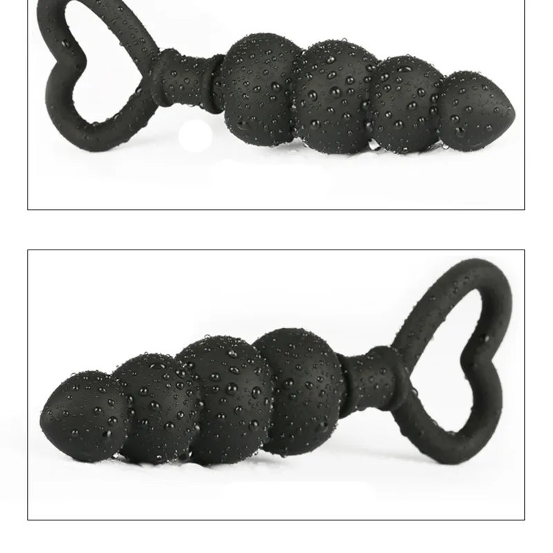 Silicone Heart Beads Anal Plug For G-spot Massage And Stimulation_voghion.com