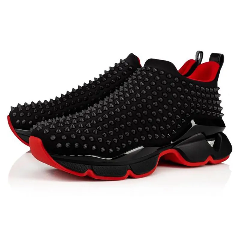 Mens red bottom trainers sale