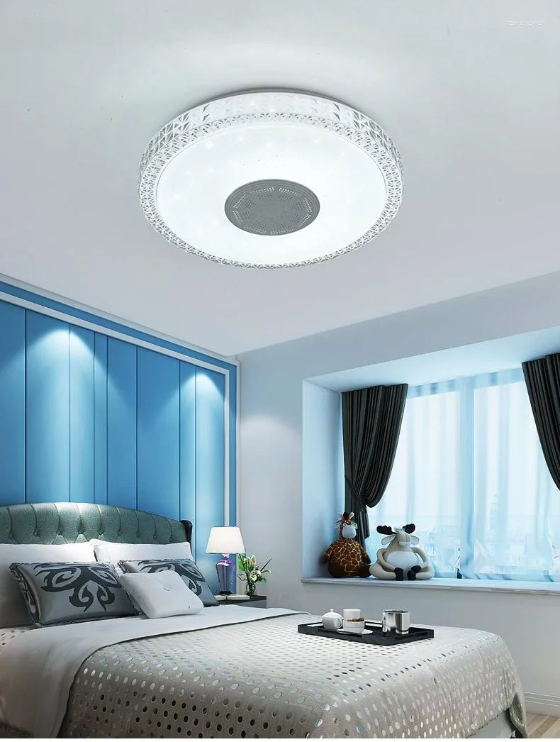 Luzes de teto RGB Dimmable LED Home App App App Bluetooth Music Lamps com controle remoto
