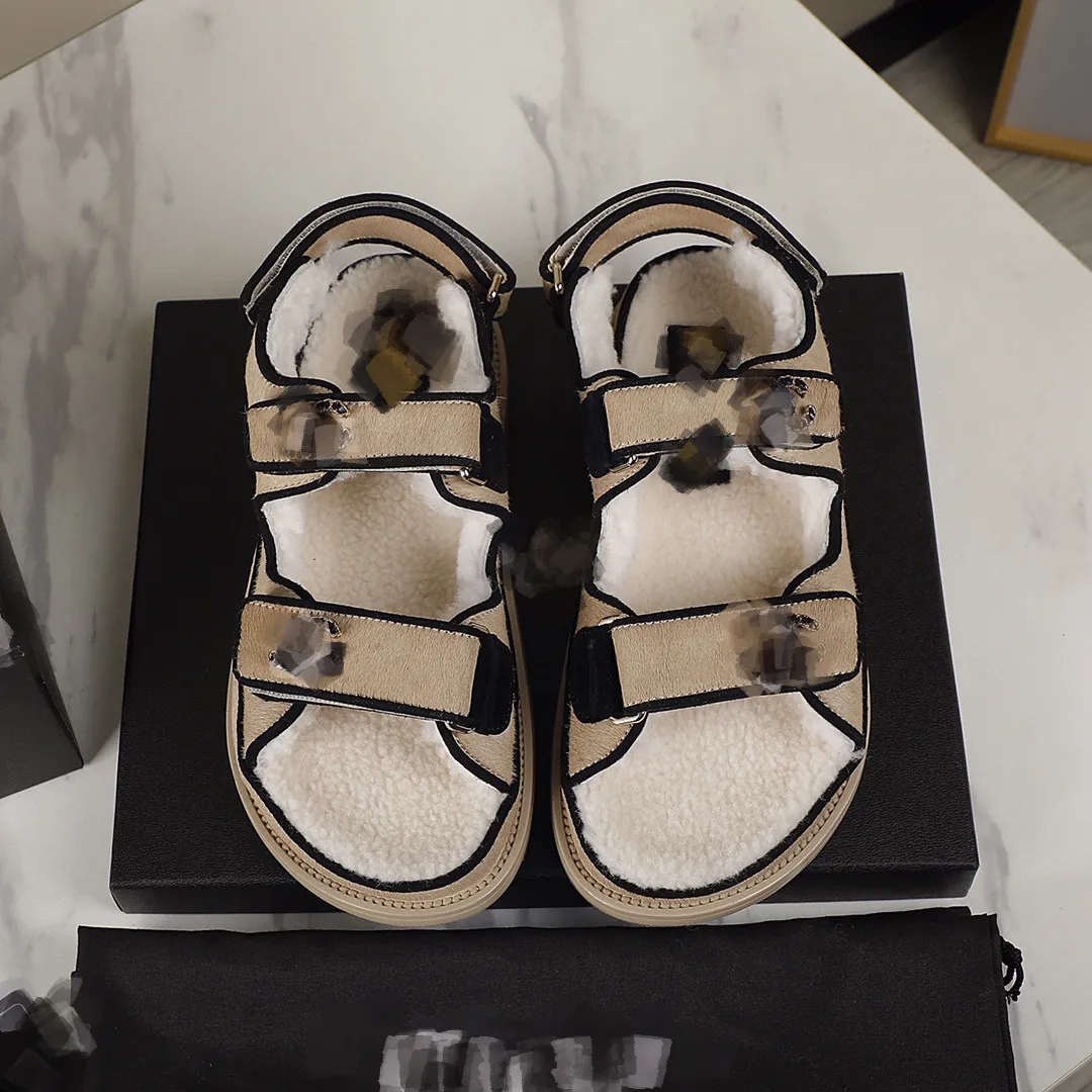 Chanellies Slides Chandal Chanelity Shearling Designer Dad Sandals Sandal Plush шерстяные тапочки женские туфли Flip Flops Fash