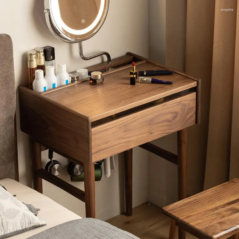 Piastre decorative tavolo da trucco in legno massiccio piccolo mobile per camera da letto piccolo appartamento