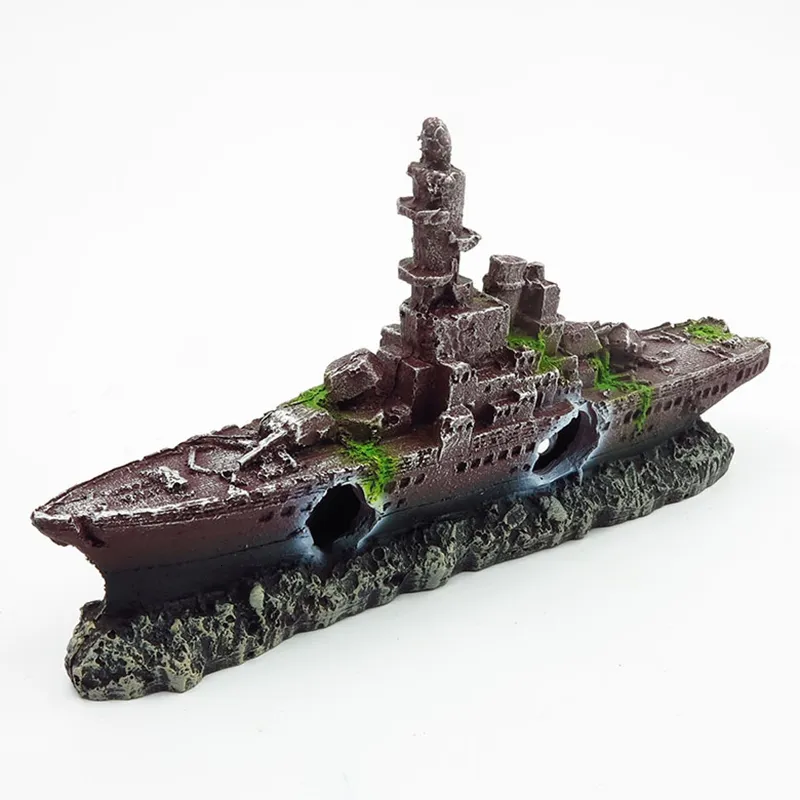 Fish Tank Decoration - Aquarium Accessories,Shipwreck Decor,Resin
