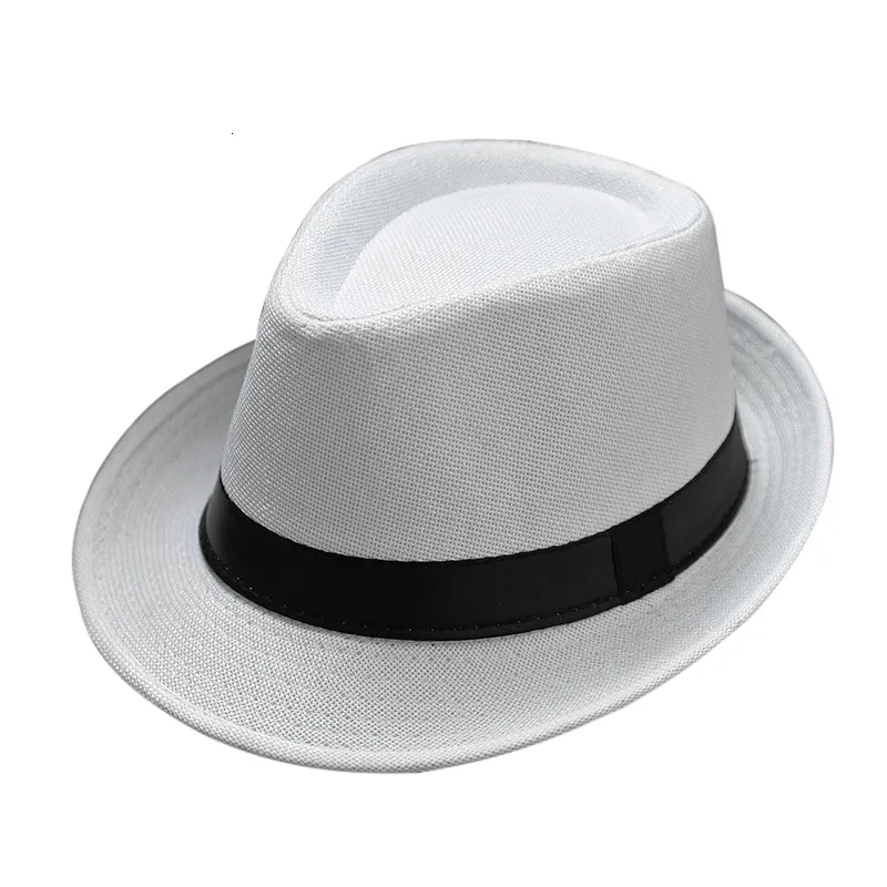 Wide Brim Hats Bucket Summer Fedora Hat for Men Fashionable Elegant Vintage Black Women White Red Panama Top Jazz Beach Unisex Classic Cap 230821