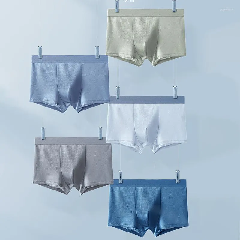Underpants Men Ice Silk Underwear Summer Mesh Breathable Antibacterial