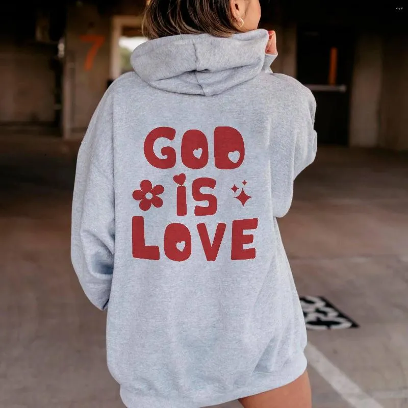 Heren hoodies god is liefde terug print vrouwen sweatshirt herfst winter herfst mode fleece kleding kapjes met capuchon druppels