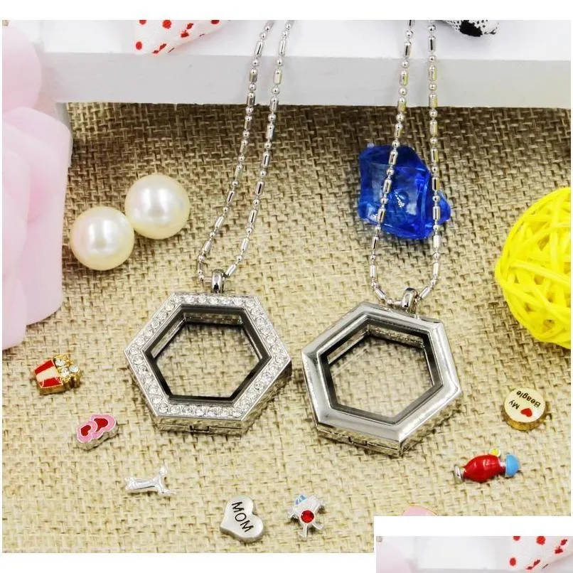 Yenilik Hexagon Kalp Manyetik Kristal DIY Yüzen Bellek OT20'li Kadın Kızı için Hediye Hediye Satıyor
