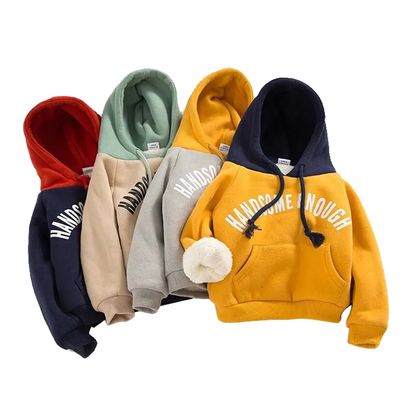 Hırka kış erkek hoodies yakışıklı sıcak kapüşonlu gündelik çocuk kazak gevşek moda sonbahar erkek sweatshirt 1-5 yaşında çocuk ceket 230821