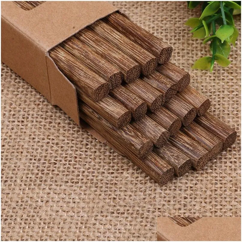 Hosques de bosques naturais de madeira de bambu de madeira sem laca de lacas de mesa de mesa de mesa de jantar hashi sushi chinês lz0881 entrega de gota jardim home jardim dhod7