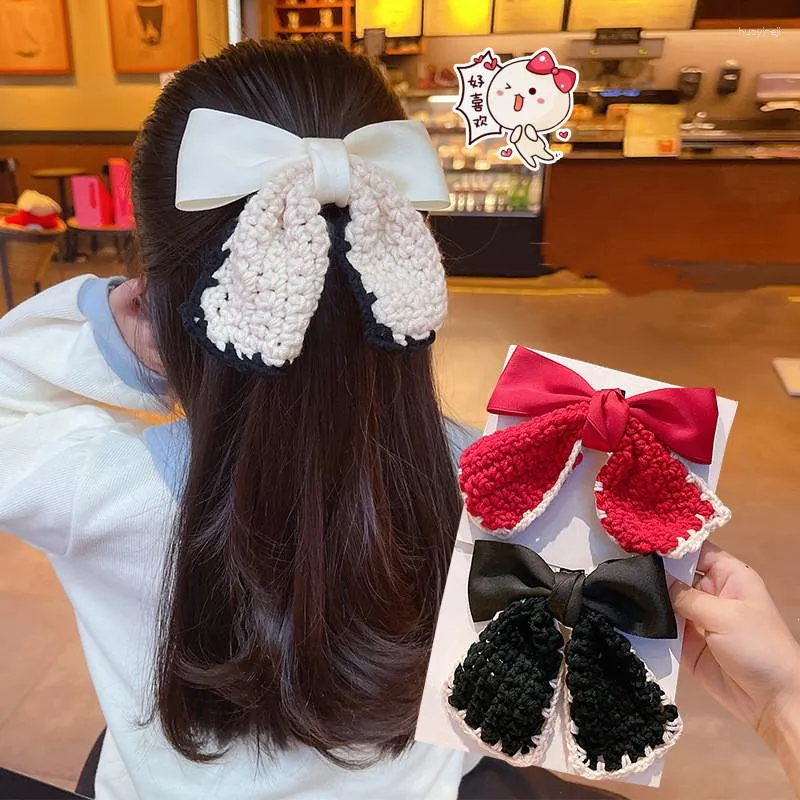 Accessori per capelli 1pc Piatti di prua grattugiata per ragazze Clip a nastro di lana dolce per bambini BAMBINO CHIFICATORE CORENE FRANCE COREANE