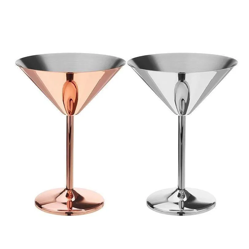 Verres à vin 200 ml en acier inoxydable Martini Coupe Cuivre Plaqué Cocktail Verre à Champagne Mariage El Party Bar Drinkware 3Rqg8 Drop Deli Otufp