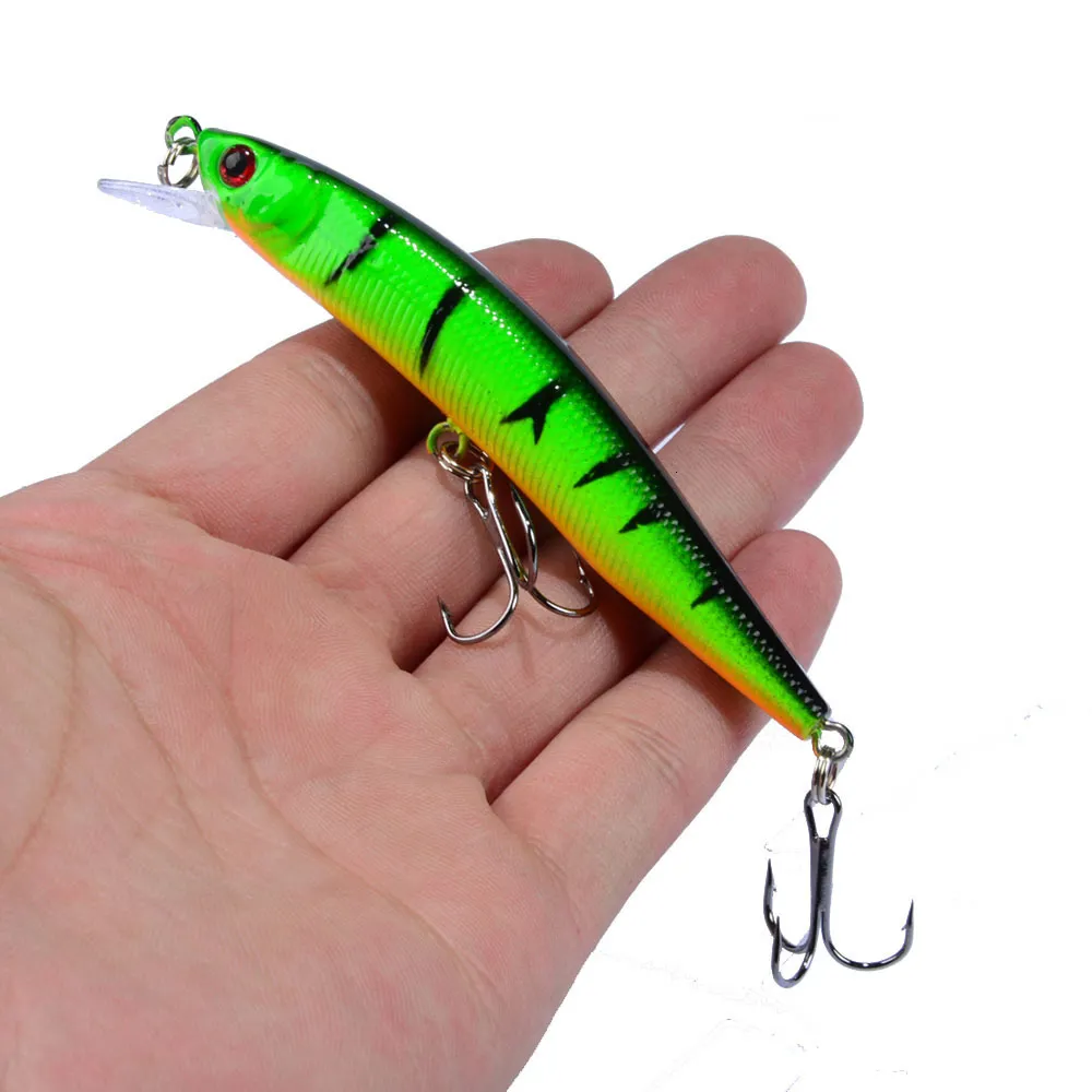 Yemler 1pcs lures minnow balıkçılık cazibesi 95mm 8g Yüzen sert yem sallantısı jig krankbait sazık çizgili bas pesca mücadele 230821