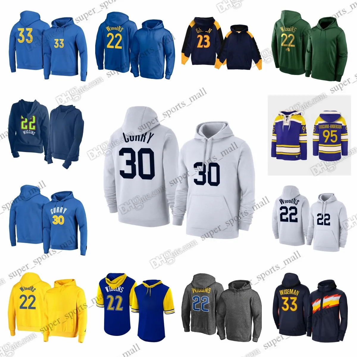 DIY Man Nouveaux Sweats à capuche Stephen Curry Thompson Wiggins JaMychal Vert Sweat-shirt Basketball Unisexe Amant Coton Polaire Casual Pulls à capuche Tops Peluche Blanc 2024